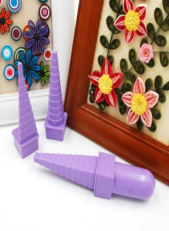 deziine.Fx Paper Craft Square Triangl Circle and Interchangeable Handle Quilling Creation Border DIY Fondant Tool Buddy Bobbin Tower 4pcs/Set - Image 2